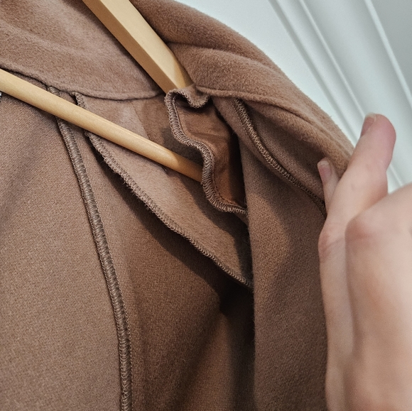 Vintage Sophy Curson light brown tan coat with fringe shawl - Picture 6 of 17